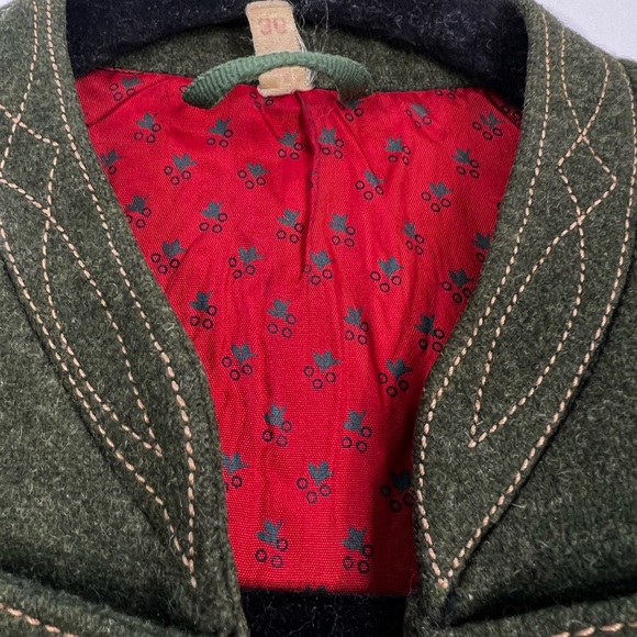 Vtg 80s 90s pure wool laden green tyrol alpinecore fitted waistcoat vest EU 36 - Picture 13 of 17